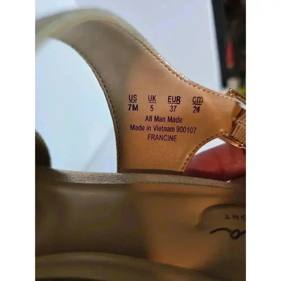 Abella True Comfort Francine Sandals Slingback Heel Gold/champagne Metallic 7 M - Picture 9 of 9